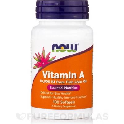 NOW Витамин A | Vitamin A 10 000 IU, 100 Дражета (NF0330)