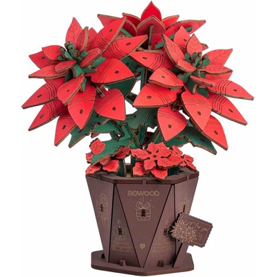 ROBOTIME Rowood 3D dřevěné puzzle Vánoční hvězda 153 ks