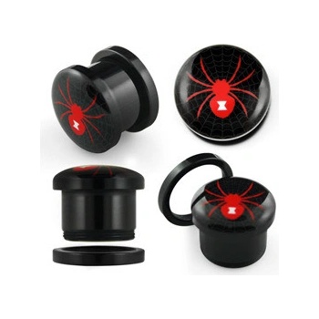 Piercingate plug do ucha pavouk PTP00291 černá