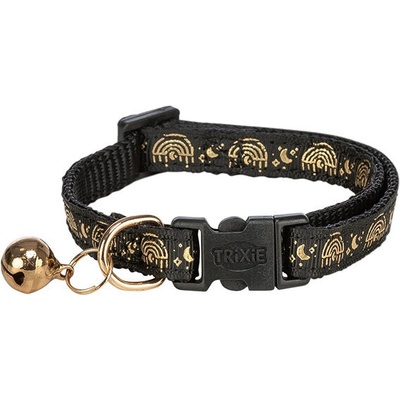 TRIXIE Černý obojek pro kočky se zlatým zdobením