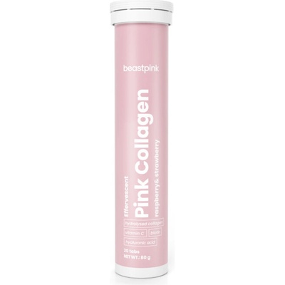 BeastPink Effervescent Pink Collagen jahodová malina 20 tabliet
