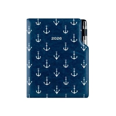 Design B6 denní 2026 kotvy modrá
