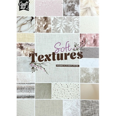 Creative Craft Group Sada oboustranných papírů Soft Textures 250 g/m2 24 ks A4