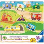 Ravensburger Дървен пъзел Ravensburger от 8 части - Превозни средства (03684) - ozone