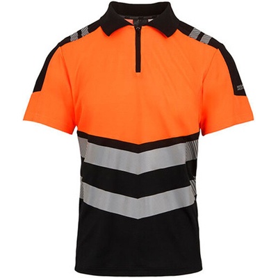 Regatta Reflexné polo tričko TRS281 Black/Orange M