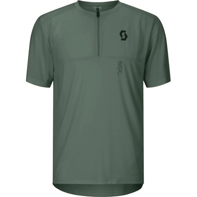 Scott Мъжка фланелка с къс ръкав за колоездене Scott Tee Vertic Zip S/S Cycling jersey - Tranquil Green - размер M (056-4081-0212)