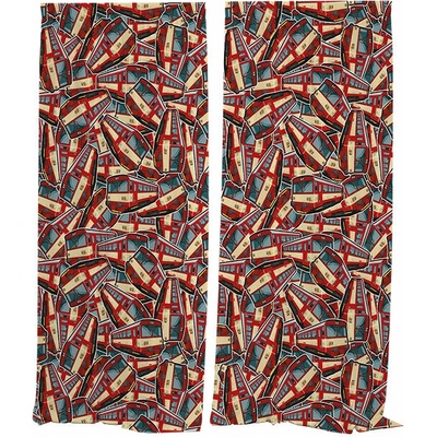 IMPAR Závěsy 810 červená pattern,140 × 250 cm