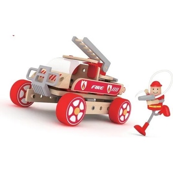Classic World Дървен конструктор за деца - Пожарникарска кола (3807)