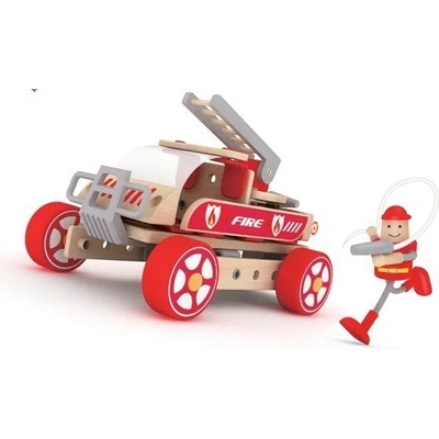 Classic World Дървен конструктор за деца - Пожарникарска кола (3807)