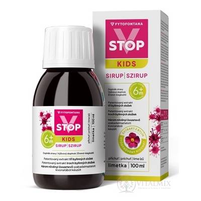 fytofontana V-STOP KIDS sirup s příchutí limetky (od 6 měsíců) 100 ml