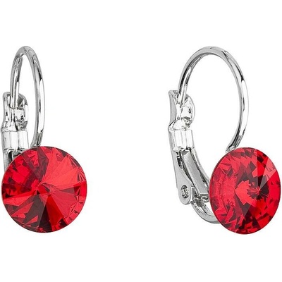 Swarovski Elements Rivoli vlepený krystal Dětské Ocelové náušnice visací červené kulaté 51031.3 Light Siam červená