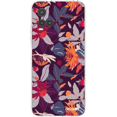 Pouzdro Picasee silikonové Vivo Y33s Purple Leaf čiré