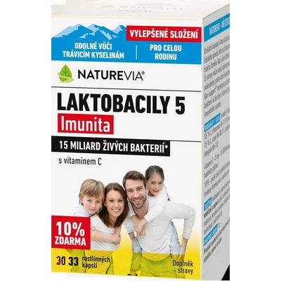Swiss NatureVia Laktobacily 5 Imunita 33 kapslí