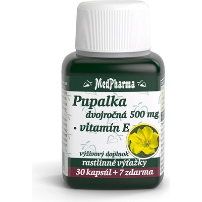 MedPharma Pupalka dvojročná 500 mg + vitamin E 37 tabliet