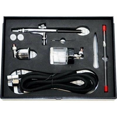 Stříkací pistole Siva Airbrush sada s rozprašovací tryskou 0,2 mm / 0,3 mm / 0,5 mm (15002)