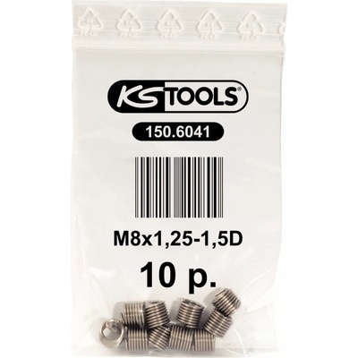 KS Tools 150.6041 Závitová vložka M8 x 1,25, 10,8 mm, sada 10 ks