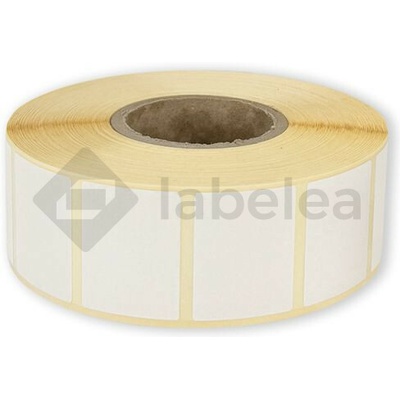 Labelea Samolepiace TERMO etikety 32x25 mm biele papierové, 2000 etikiet na rolke, Farba etikiet Biela, Vnútorný priemer dutinky 40 mm ETM032025W