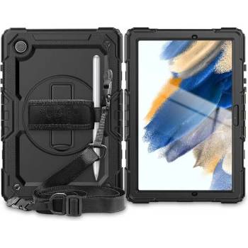 Tech-protech Калъф с Дръжка за SAMSUNG Tab A8 10.5, Solid360 Case, Черен (9589046919565)