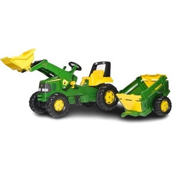 Rolly Toys Šlapací traktor Rolly Junior John Deere s nakladačem a vlekem
