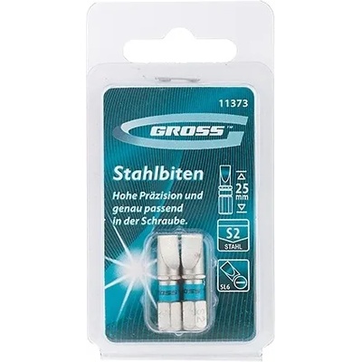 GROSS КОМПЛЕКТ БИТОВЕ sl 6.0х25мм СТОМАНА s2 11373 2бр (11373)