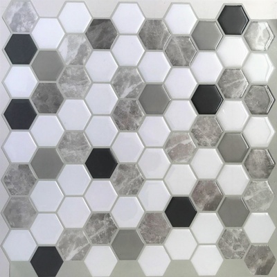 PAVEMOSA 3D samolepící mozaika šedá hexagon 30 x 30 cm – Hledejceny.cz