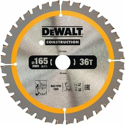 циркулярен диск Ф165х20х1.49 мм z36 dewalt (dt1950-qz)