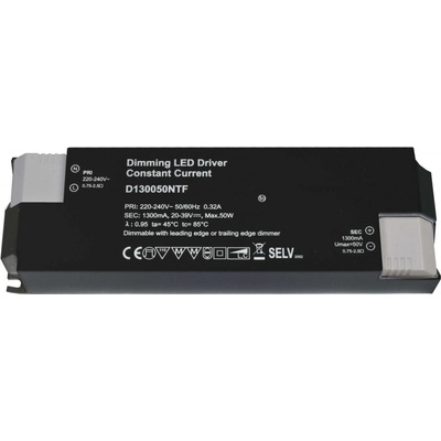 Deko-Light napájení BASIC, DIM, CC, D130050NTF/50W konstantní proud 1050 mA IP20 stmívatelné 20-39V DC 25,00-50,00 W 862211