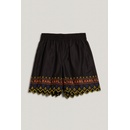 Karl Lagerfeld Bavlněné šortky vzorované high waist 241W1003 černá