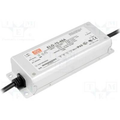 MEAN WELL ELG-75-48A Napájecí zdroj: spínaný; LED; 77W; 48VDC; 0,8÷1,6A; 180÷295VAC