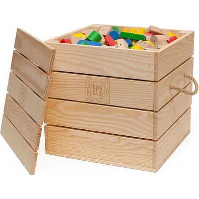 Kooglo drevená magnetická stavebnica Giga Color, 300 ks