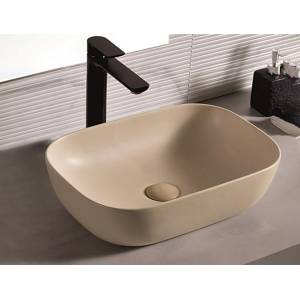 Inter Ceramic УМИВАЛНИК ВЪРХУ ПЛОТ ICB 887BEIGE 46x13.5x33см БЕЖ МАТ (ICB 887BEIGE)