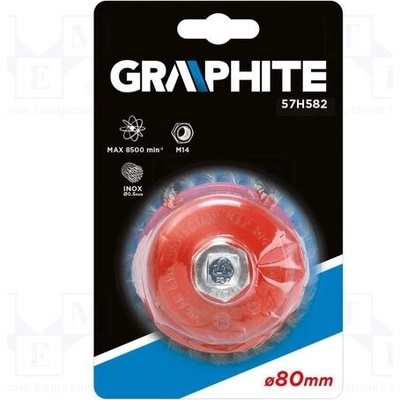 GRAPHITE 57H582 Zadní kartáč; 80mm; ocel,kyselinovzdorná ocel