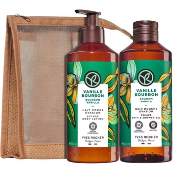 Yves Rocher Bain Nature Комплект - Душ гел и Мляко за тяло, ванилия, 400 + 390 ml + Несесер