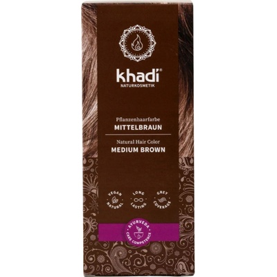 Khadi rastlinná farba na vlasy Stredno hnedá 100 g