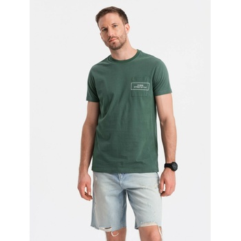Ombre Clothing Мъжка памучна тениска с джобен печат Ombre Streetstyle Ombre Clothing Ombre Clothing | Zelen | МЪЖЕ | S