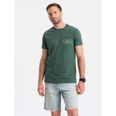 Ombre Clothing Мъжка памучна тениска с джобен печат Ombre Streetstyle Ombre Clothing Ombre Clothing | Zelen | МЪЖЕ | S