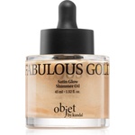 KUNDAL Objet Satin Glow Shimmer Oil блестящо масло с хидратиращ ефект цвят Fabulous Gold 45ml