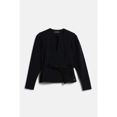 Karl Lagerfeld Double Jersey Jersey Vneck Swetashirt Black