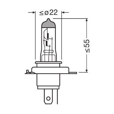 Osram NightBreaker200 12V H4 60-55W P43t ,2 ks