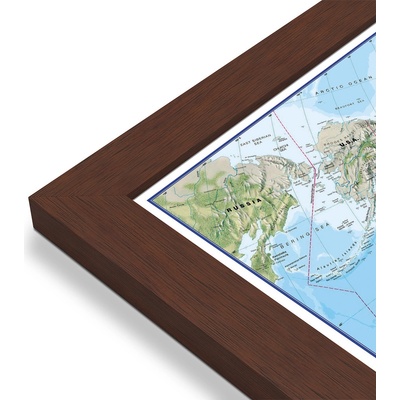 Maps International Svět - nástěnná zeměpisná mapa 135 x 85 cm Varianta: mapa v dřevěném rámu, Provedení: Pegi višeň
