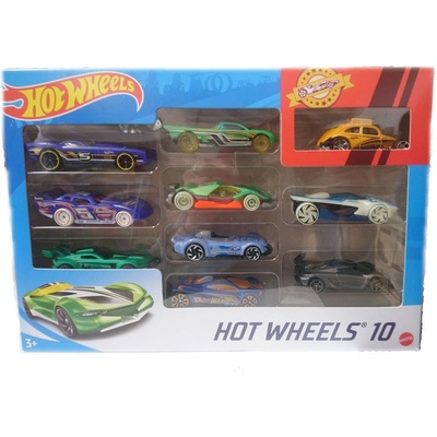 Mattel - Комплект 10 броя метални колички 1: 64, асортимент