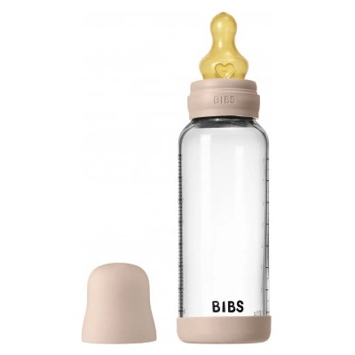 Bibs antikoliková sklenená fľaša s kaučuk cumlíkom Blush 240ml