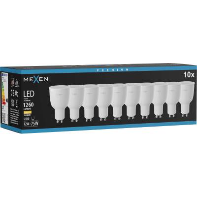 Mexen Nova 10x LED крушка GU10, 12W, Топла - 3000K, 1260 lm - L108-GU10-1230-01x10 (L108-GU10-1230-01x10)