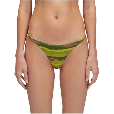 SUNDEK Ana slip with triple lacing print abstract wave bikini bottom - Green (Curuba)