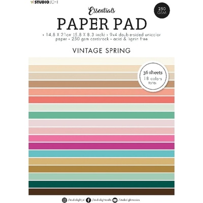 Studio Light Blok barevných papírů Vintage Spring A5 36 listů vintage jaro Aladine