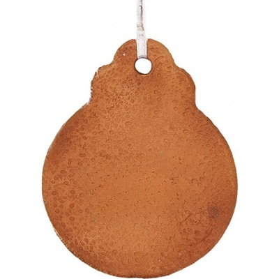 Clayre & Eef Hnědá vánoční závěsná dekorace perníková koule 8*2*10 cm