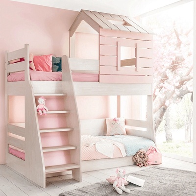 Carmen Двуетажно детско легло pink house - ляво (3575082)