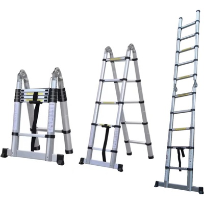 MXM 2в1 Телескопична двураменна стълба с шарнир - 3, 2 м, алуминиева