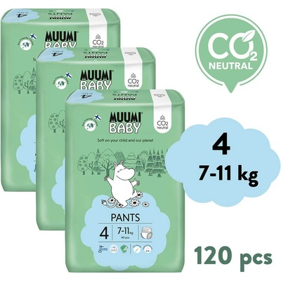 MUUMI Baby Pants 4 Maxi 7-11 kg 120 ks
