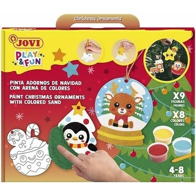 JOVI PLAY&FUN malování pískem sada 12 ks Vánoční ozdoby